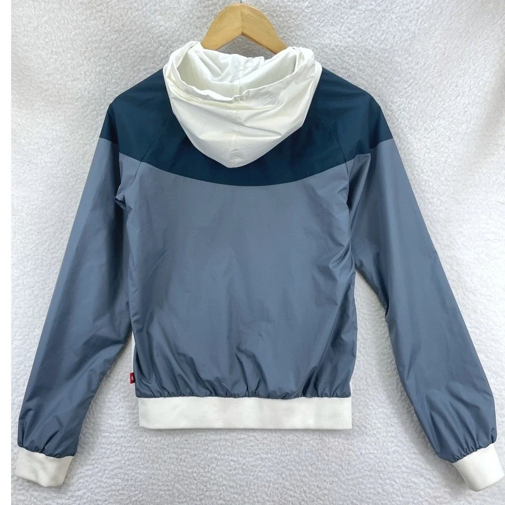 Nike Windrunner Full Zip Jacket Womens S White Teal Blue Colorblock Athletic
